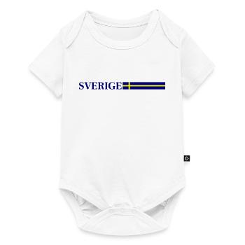 Drapeau Suédois de Sverige - Body à manches courtes Premium Bébé - blanc - Devant