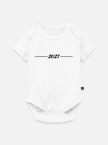 2027 Strich Linie - Baby Premium Kurzarmbody - Weiß