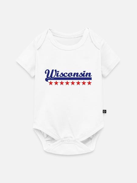 wisconsin - Baby Premium Kurzarmbody - Weiß