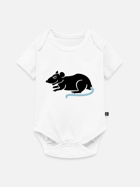 Ratte / rat (2c) - Baby Premium Kurzarmbody - Weiß