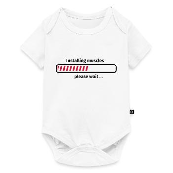 Installing muscles please wait ... - Baby Premium Kurzarmbody - Weiß - Vorne