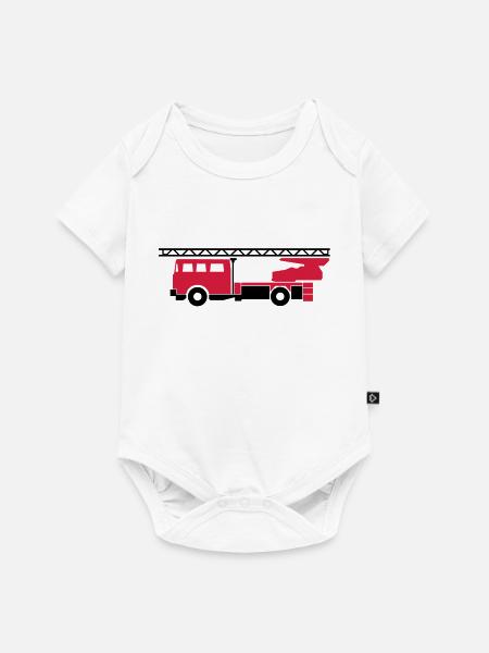 Feuerwehrauto (fire engine) - Baby Premium Kurzarmbody - Weiß