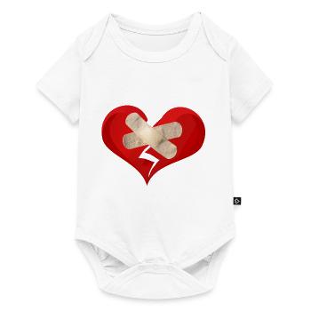 broken heart Broken heart with plaster - Baby Premium short-sleeve bodysuit - white - Front