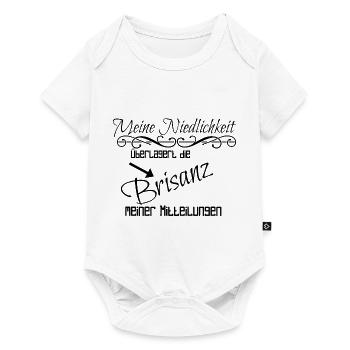 Meine Niedlichkeit überlagert die Brisanz - Baby Premium Kurzarmbody - Weiß - Vorne