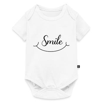 Smile Laughing Happy Happy Happy Motto - Baby Premium short-sleeve bodysuit - white - Front