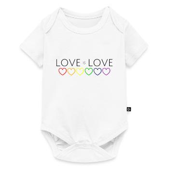 L'amour est l'amour Coeur chaîne arc-en-ciel - Body à manches courtes Premium Bébé - blanc - Devant