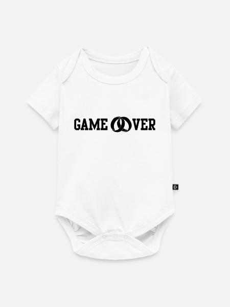 game over wedding rings - Baby Premium Kurzarmbody - Weiß
