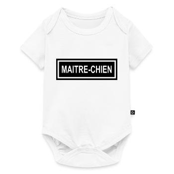 Ecusson Maitre-Chien horiz - Body à manches courtes Premium Bébé - blanc - Devant