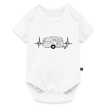 heartbeat pulse frequency caravan camping anhaeng - Baby Premium short-sleeve bodysuit - white - Front