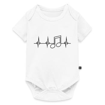 note de musique fréquence cardiaque battement signe signe fête m - Body à manches courtes Premium Bébé - blanc - Devant