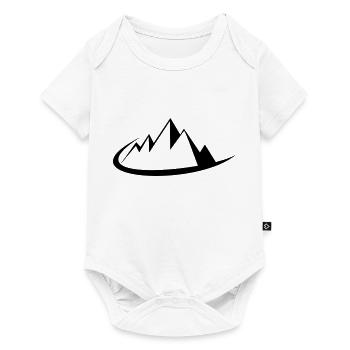 Sommet de la silhouette des montagnes silhouette minimaliste logo - Body à manches courtes Premium Bébé - blanc - Devant