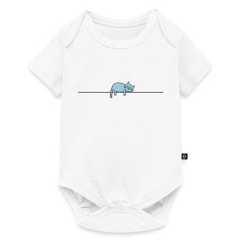 schlafende Katze - Baby Premium Kurzarmbody - Weiß - Vorne