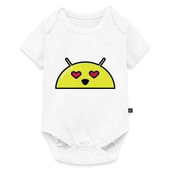 Love Alien Face Emoticon - Baby Premium short-sleeve bodysuit - white - Front