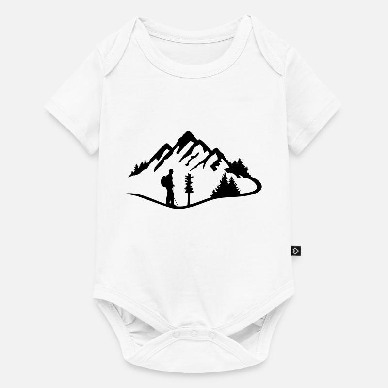 Berge und Wanderer - Baby Premium Kurzarmbody - Weiß