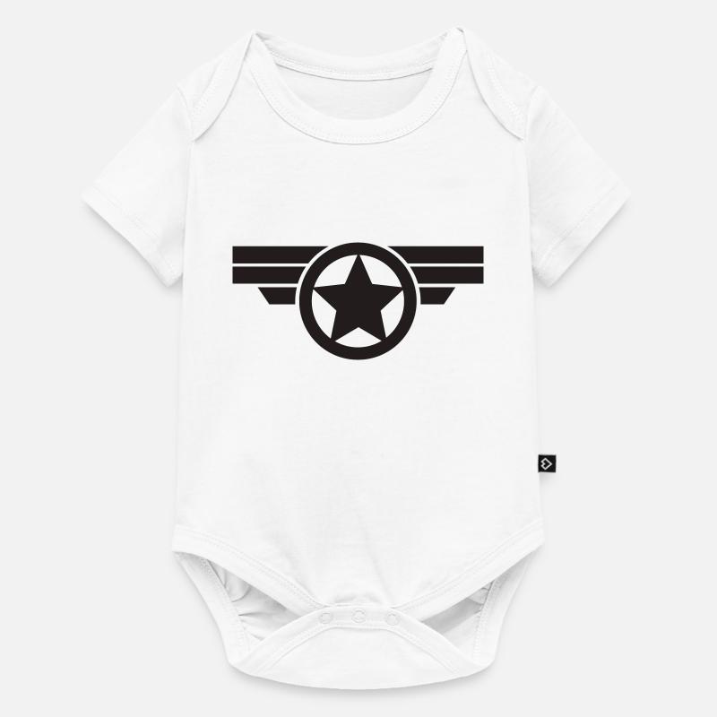 ÉTOILE MILITAIRE - Body à manches courtes Premium Bébé - blanc