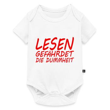 Lesen gefährdet die Dummheit - Baby Premium Kurzarmbody - Weiß - Vorne