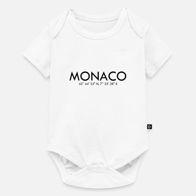 Monaco - Coordonnées - Latitude - Longitude - Body à manches courtes Premium Bébé - blanc