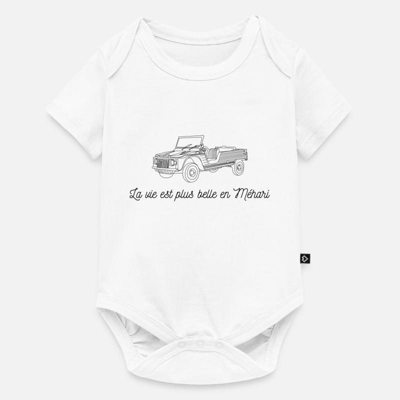 La vie est plus belle en Méhari - dessin noir - Body à manches courtes Premium Bébé - blanc