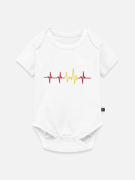 heartbeat Spanien - Baby Premium Kurzarmbody - Weiß