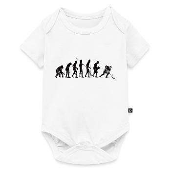 Eishockey Geschenk Wintersport Eishockeyteam - Baby Premium Kurzarmbody - Weiß - Vorne