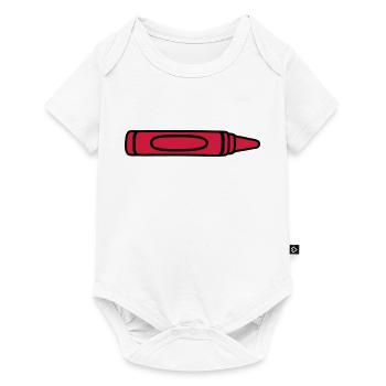 Red wax crayon cool design - Baby Premium short-sleeve bodysuit - white - Front