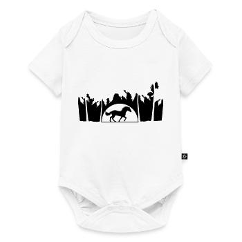 Beach Palm Sun Horse - Baby Premium short-sleeve bodysuit - white - Front