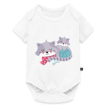 Chats avec bulbe de laine - Body à manches courtes Premium Bébé - blanc - Devant