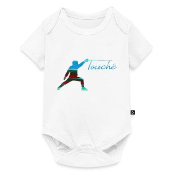 fechten,touché,fechter,fechtsport,bunt,blau - Baby Premium Kurzarmbody - Weiß - Vorne