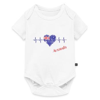 Australien Herz Herzschlag Australia - Baby Premium Kurzarmbody - Weiß - Vorne