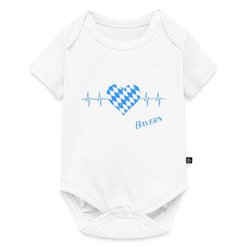 Bayern Herz Herzschlag Bavaria - Baby Premium Kurzarmbody - Weiß - Vorne