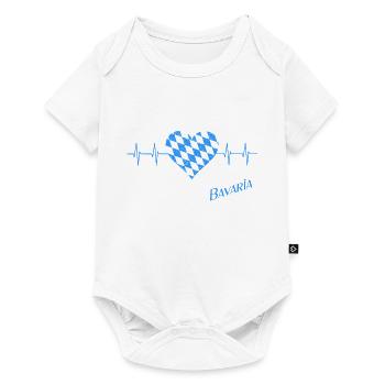 Bayern Herzschlag Herz für Bayern Oida Bavaria - Baby Premium Kurzarmbody - Weiß - Vorne
