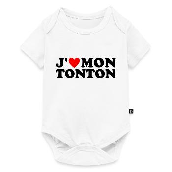 J' aime mon tonton cadeau oncle coeur rouge - Body à manches courtes Premium Bébé - blanc - Devant