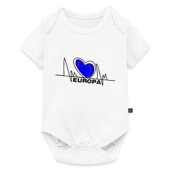 Europa Herzschlag - Baby Premium Kurzarmbody - Weiß - Vorne