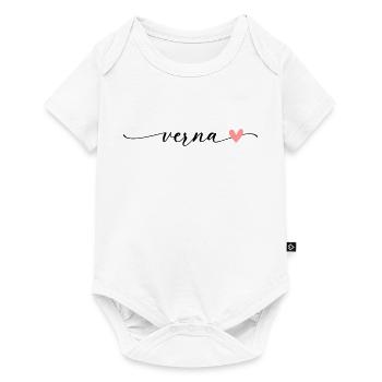 Verna Name Calligraphy Font - Baby Premium short-sleeve bodysuit - white - Front