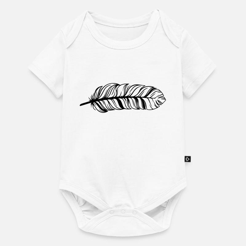 Feder - Baby Premium Kurzarmbody - Weiß