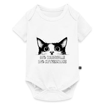 Chat 80 % coton 20 % poils de chat Dicton drôle - Body à manches courtes Premium Bébé - blanc - Devant