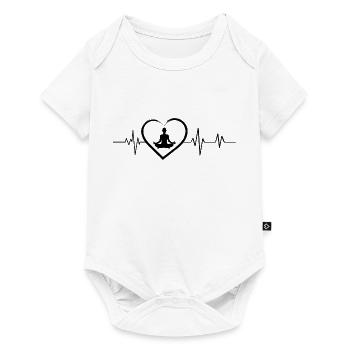 battement de cœur yoga - Body à manches courtes Premium Bébé - blanc - Devant