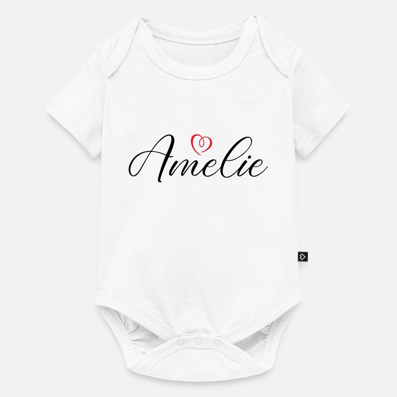 amelie name herz - Baby Premium Kurzarmbody - Weiß