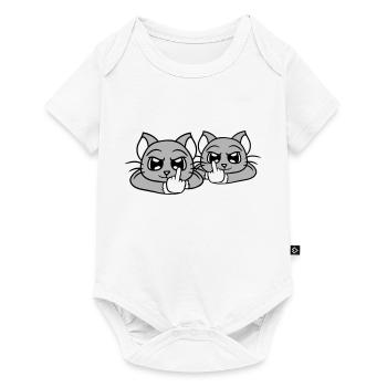 Méchants Chats Amis Majeur Insulte Équipe - Body à manches courtes Premium Bébé - blanc - Devant
