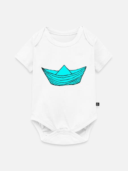 papierboot - Baby Premium Kurzarmbody - Weiß