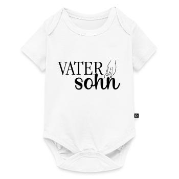 Papa Papi Vater Tochter Sohn Vatertag Männer Shirt - Baby Premium Kurzarmbody - Weiß - Vorne