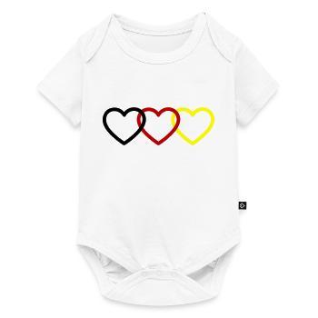 Germany Hearts - Baby Premium short-sleeve bodysuit - white - Front