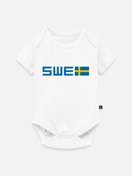 Sverige - Baby Premium kortärmad bodysuit - vit