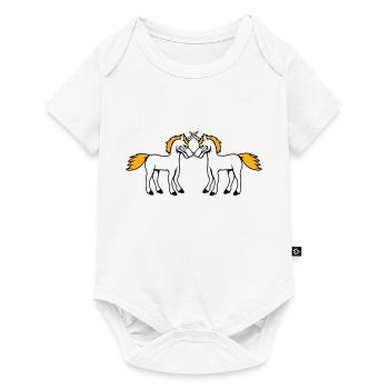 2 Unicorns Fight Evil Angry Attack Duel Team - Baby Premium short-sleeve bodysuit - white - Front