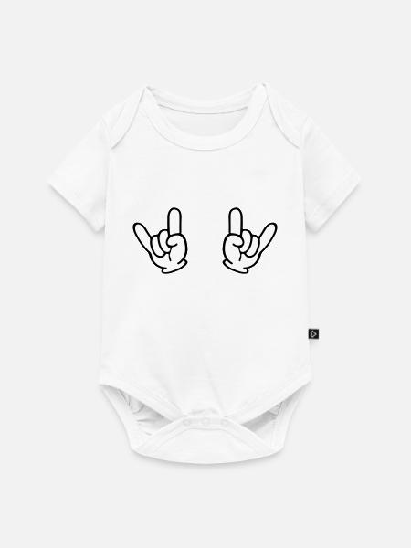 rock hands - Baby Premium Kurzarmbody - Weiß