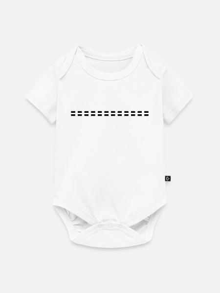 Linie gestrichelt - Baby Premium Kurzarmbody - Weiß