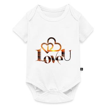 Amour Logo couple romantique coucher de soleil - Body à manches courtes Premium Bébé - blanc - Devant