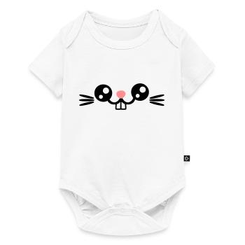 Pâques présente le joli visage de lapin / dents de lapin - Body à manches courtes Premium Bébé - blanc - Devant