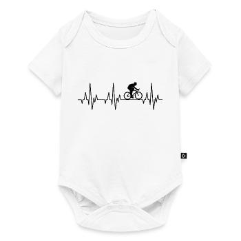 Heartbeat ECG Vélo Cyclisme Deux-roues Sport - Body à manches courtes Premium Bébé - blanc - Devant