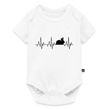 Heartbeat ECG rabbit rabbit rabbits bunny - Baby Premium short-sleeve bodysuit - white - Front